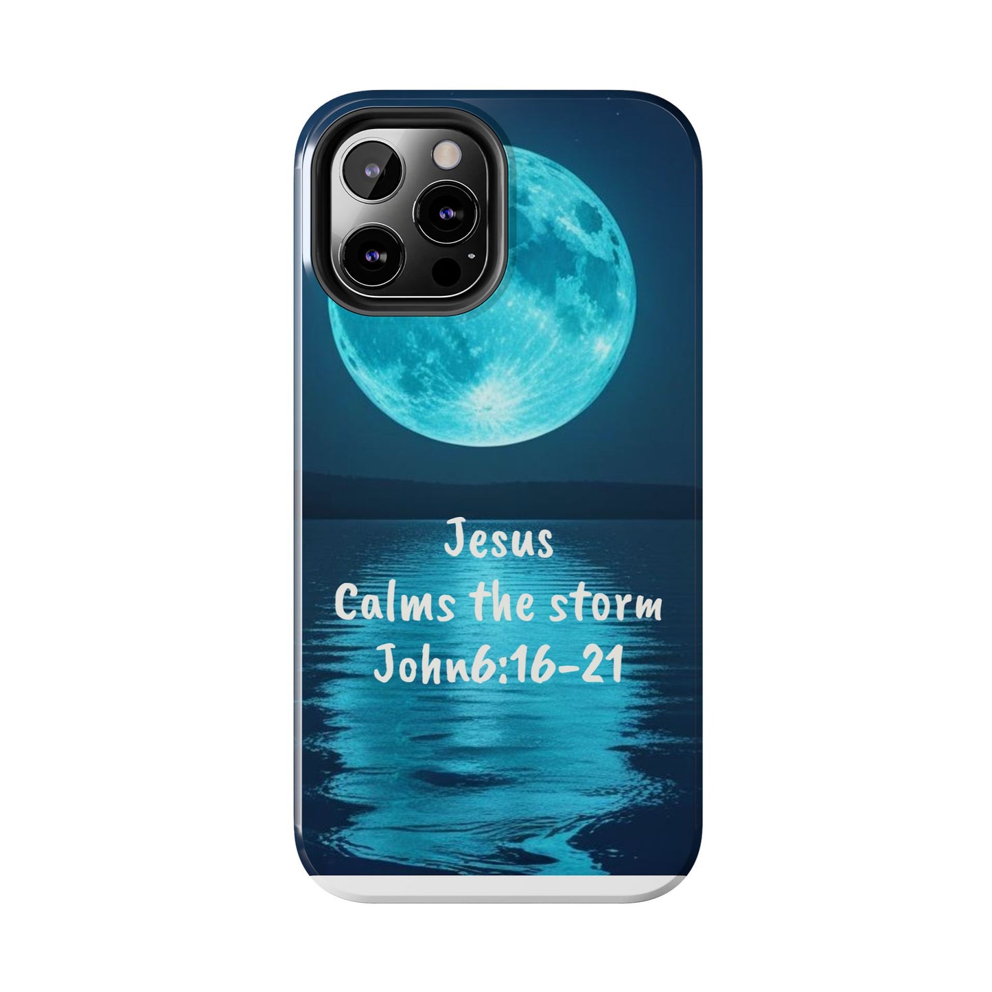 Moonlit Jesus Phone Case | Tough Phone Cases for Faithful Protection, Bible Verse, Gift for Christians, Spiritual Decor