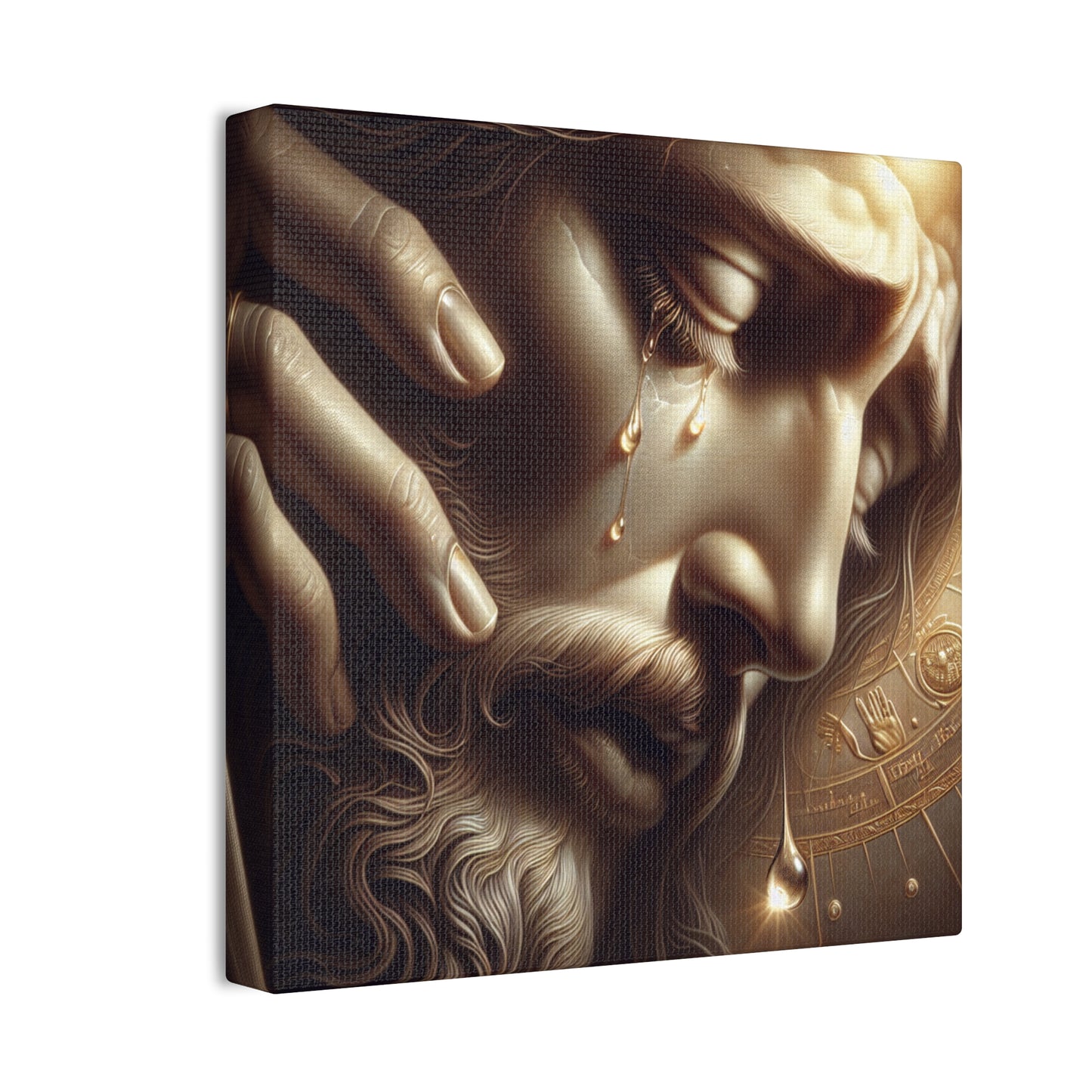 Emotional Canvas Art - Tearful Jesus Portrait