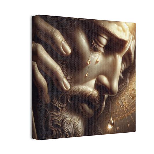 Emotional Canvas Art - Tearful Jesus Portrait