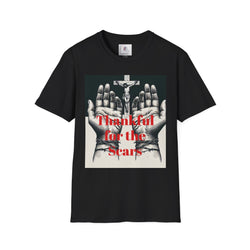 Grateful Vibes Unisex Softstyle T-Shirt - "Thankful for the Scars" Design