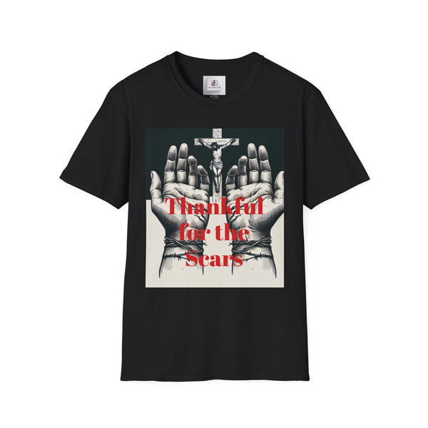 Grateful Vibes Unisex Softstyle T-Shirt - "Thankful for the Scars" Design