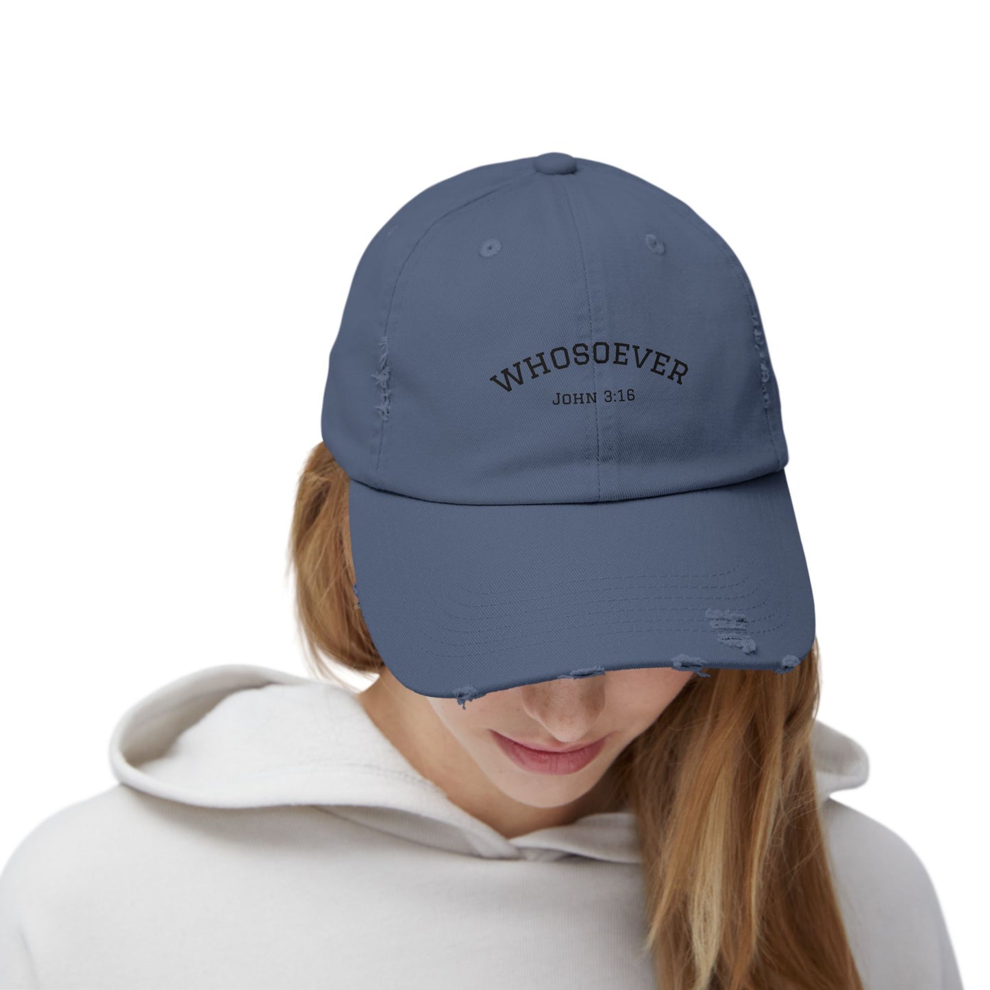 Hat Whosoever John 3:16 Distressed Cap Christian Faith Gift