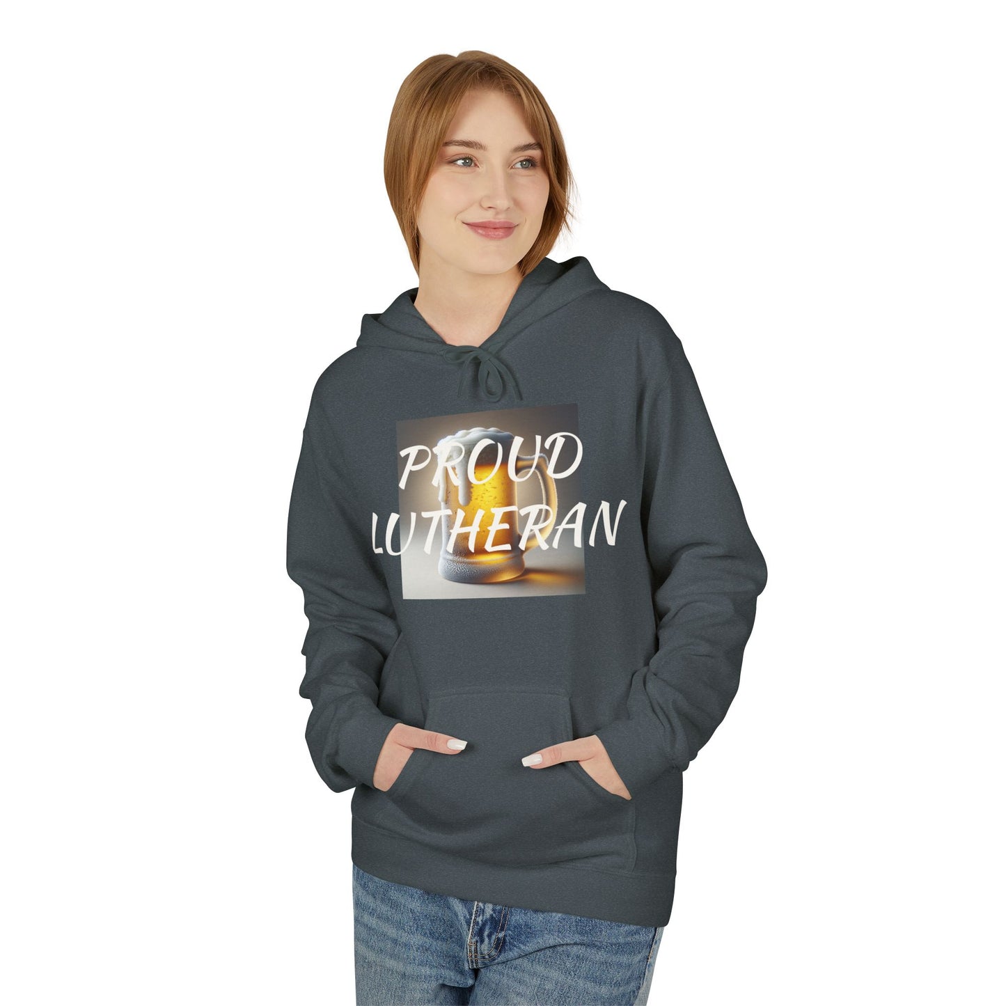 Proud Lutheran Fleece Hoodie - Unisex Midweight Sweatshirt