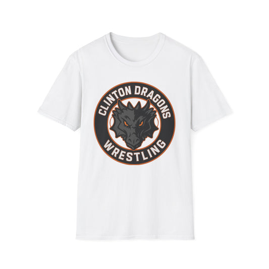 Clinton Dragons Wrestling Tee, Unisex Softstyle T-Shirt, Sportswear, Team Spirit, Gym Apparel, Gift for Wrestlers