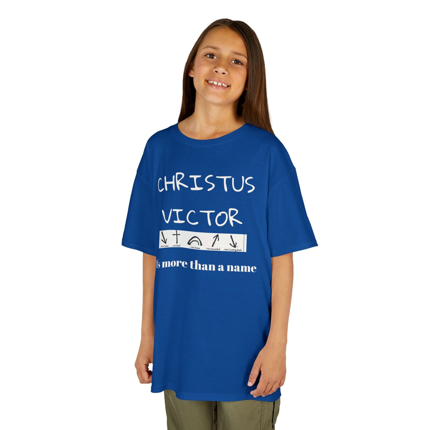 Kids Heavy Cotton™ Tee - CHRISTUS VICTOR - Faith-Inspired Kids T-Shirt