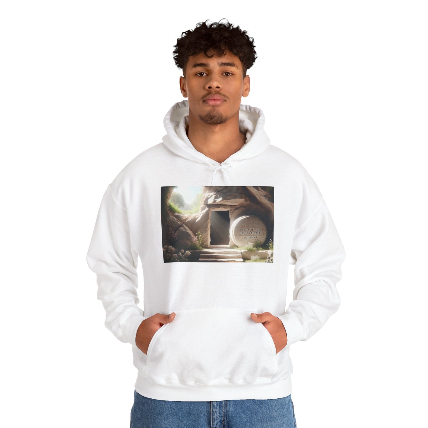 Inspirational Hooded Sweatshirt with Serene Design - Perfect for All Seasons