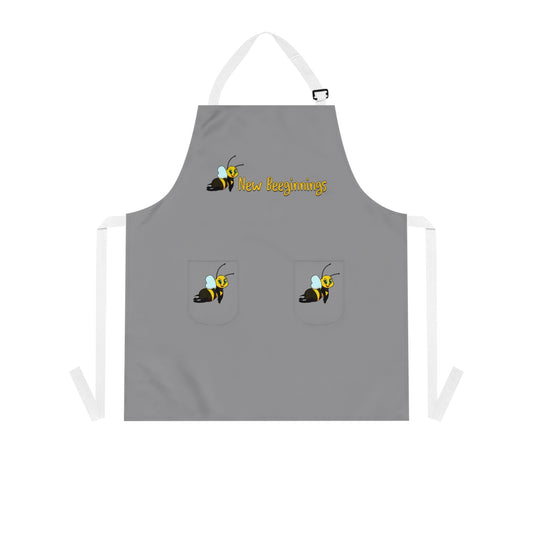 Buzzing New Beginnings Apron, Gardening Gift, Cooking Accessory, Bee Lover's Apron, Unique Kitchen Apparel, Gift for Her