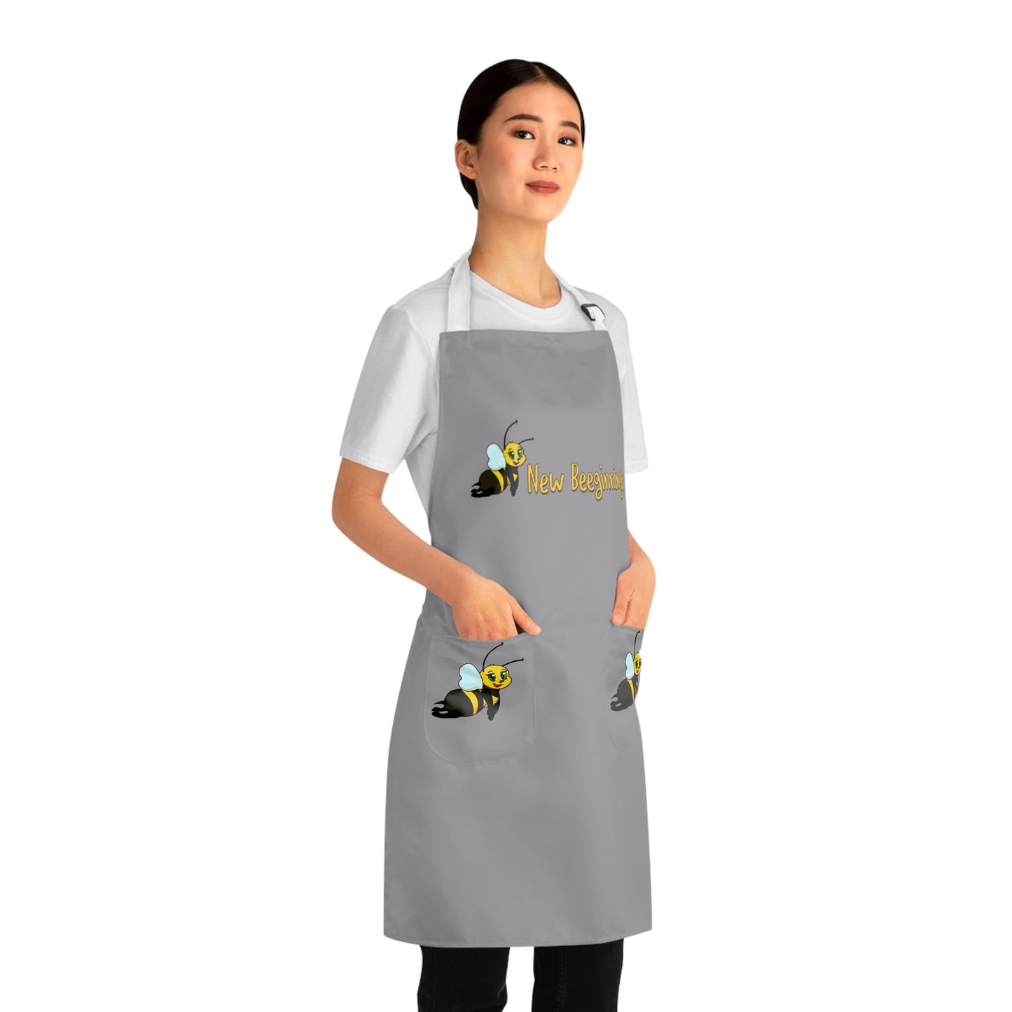 Buzzing New Beginnings Apron, Gardening Gift, Cooking Accessory, Bee Lover's Apron, Unique Kitchen Apparel, Gift for Her