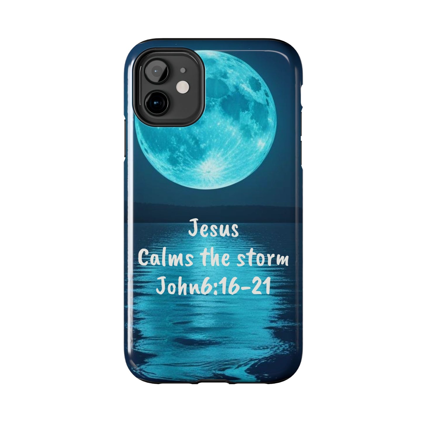 Moonlit Jesus Phone Case | Tough Phone Cases for Faithful Protection, Bible Verse, Gift for Christians, Spiritual Decor