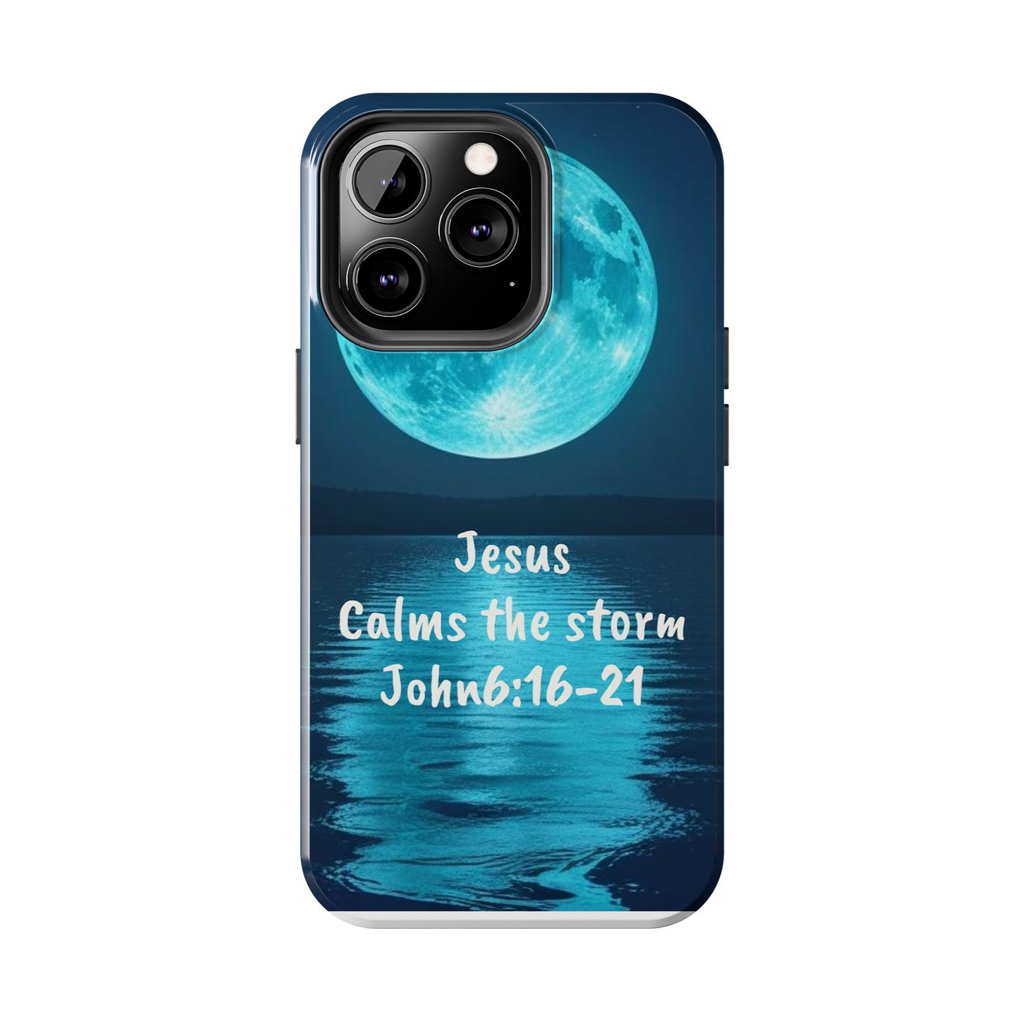 Moonlit Jesus Phone Case | Tough Phone Cases for Faithful Protection, Bible Verse, Gift for Christians, Spiritual Decor