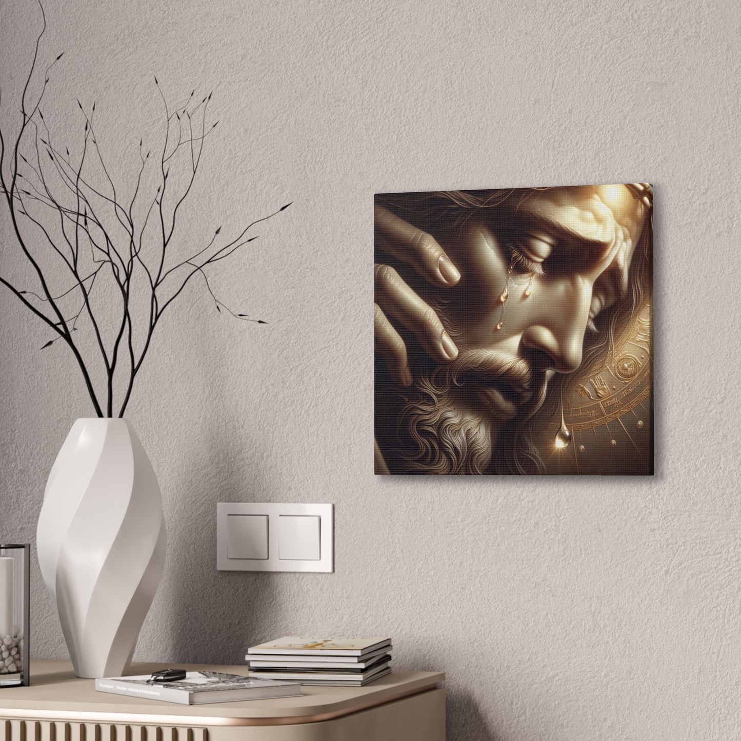 Emotional Canvas Art - Tearful Jesus Portrait
