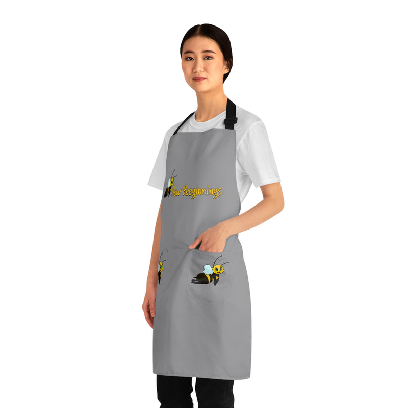 Buzzing New Beginnings Apron, Gardening Gift, Cooking Accessory, Bee Lover's Apron, Unique Kitchen Apparel, Gift for Her