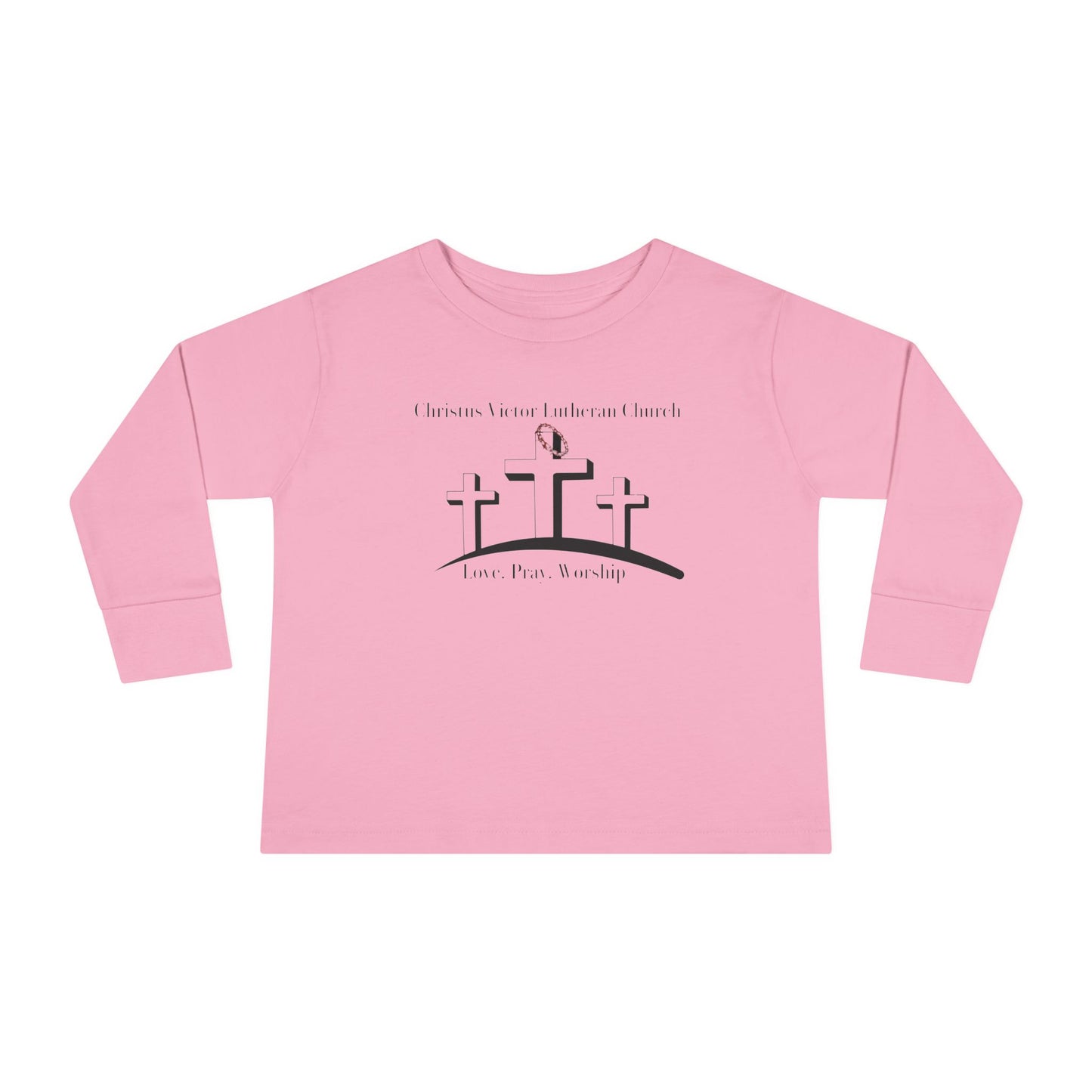 Toddler Long Sleeve Tee - Three Crosses Easter Faith Shirt for Kids