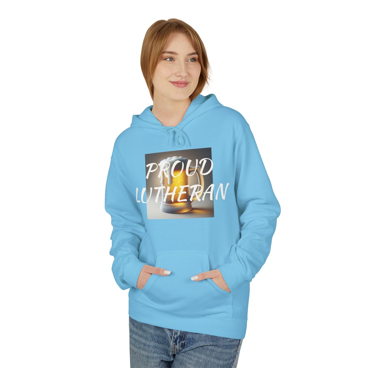 Proud Lutheran Fleece Hoodie - Unisex Midweight Sweatshirt