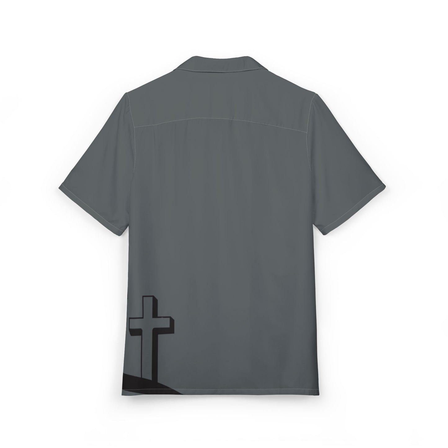 Unisex Hawaiian Button-Down Shirt - Love Pray Worship Design