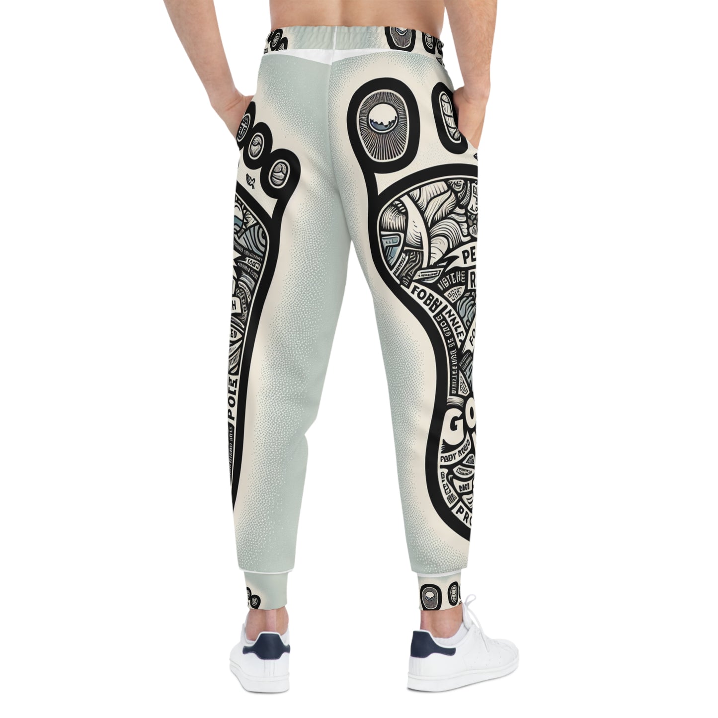 Romans 10:15 Inspirational Footprint Athletic Joggers for Casual Wear