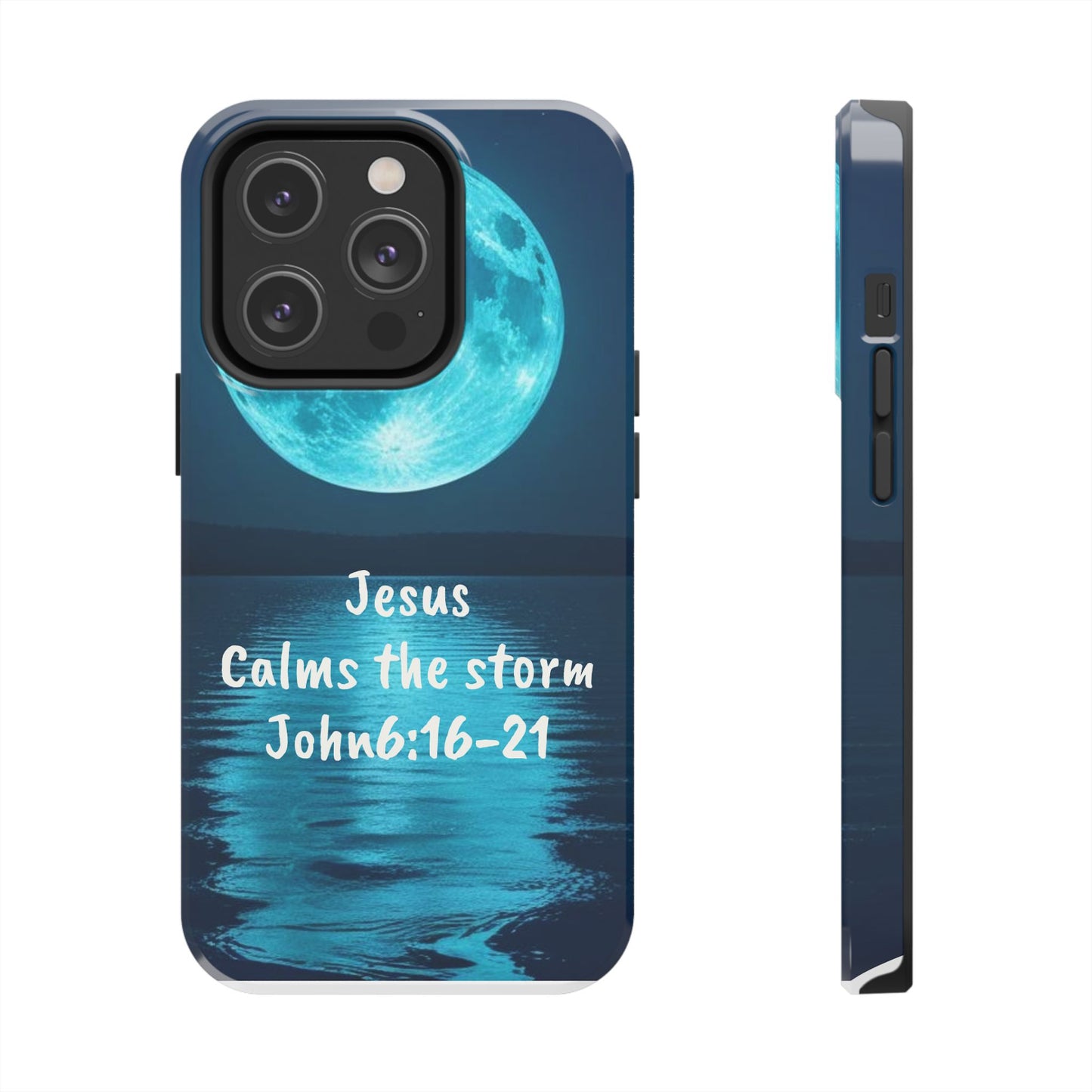 Moonlit Jesus Phone Case | Tough Phone Cases for Faithful Protection, Bible Verse, Gift for Christians, Spiritual Decor
