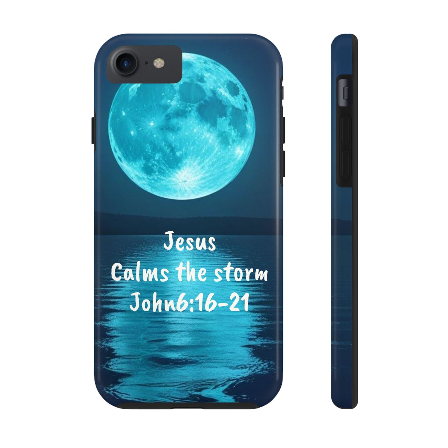 Moonlit Jesus Phone Case | Tough Phone Cases for Faithful Protection, Bible Verse, Gift for Christians, Spiritual Decor