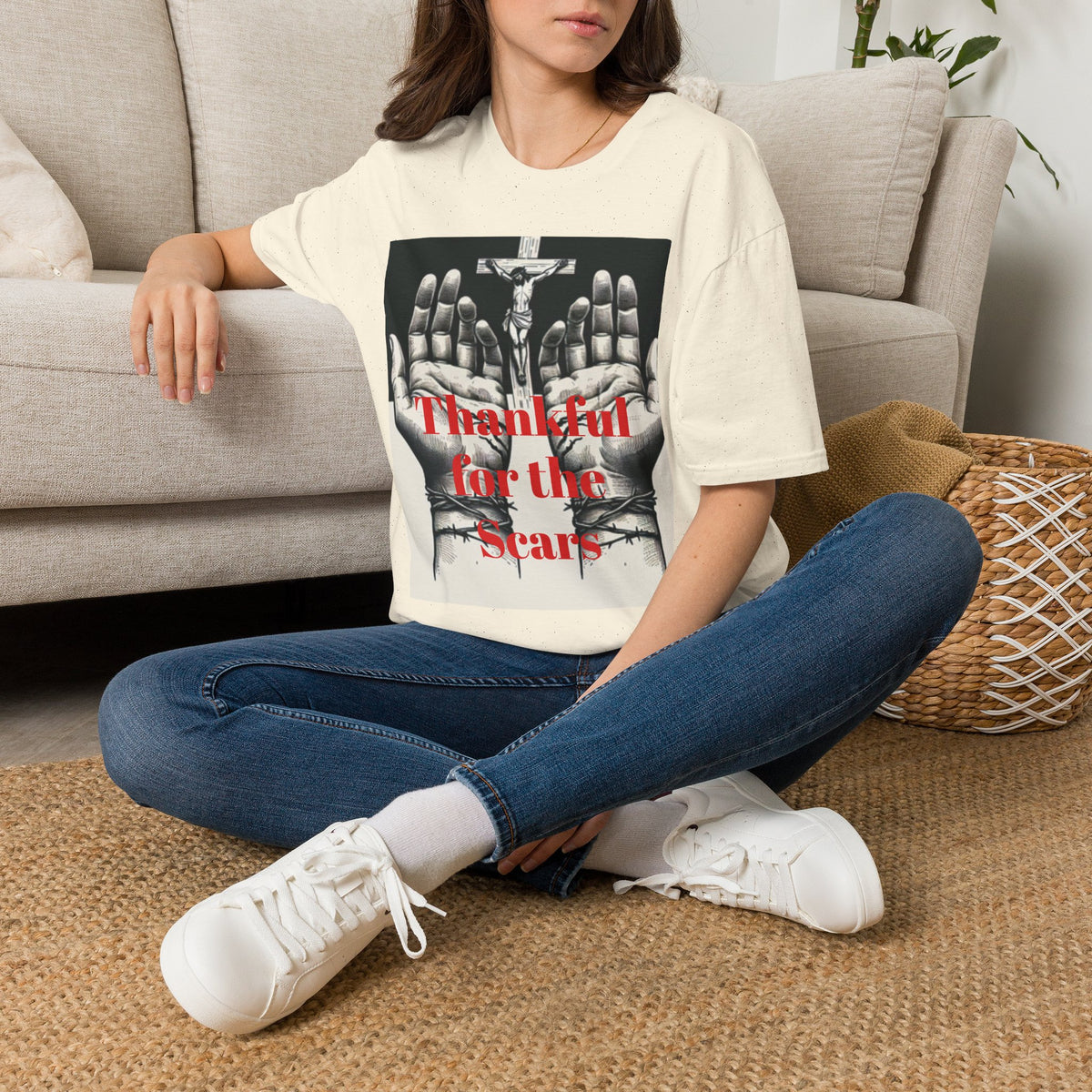 Grateful Vibes Unisex Softstyle T-Shirt - "Thankful for the Scars" Design
