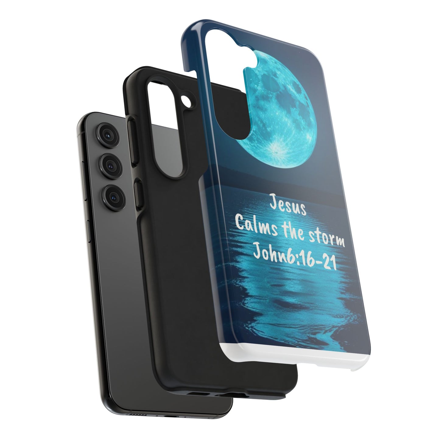 Moonlit Jesus Phone Case | Tough Phone Cases for Faithful Protection, Bible Verse, Gift for Christians, Spiritual Decor