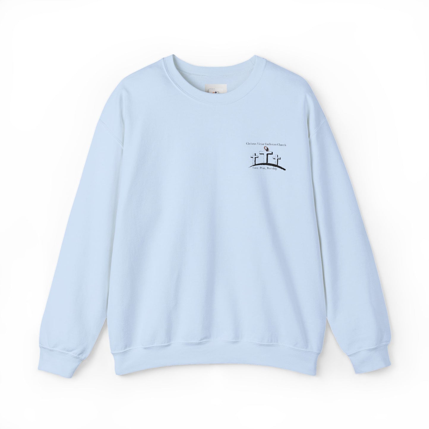 Cozy Unisex Sweatshirt with embroidered Christus Victor Logo