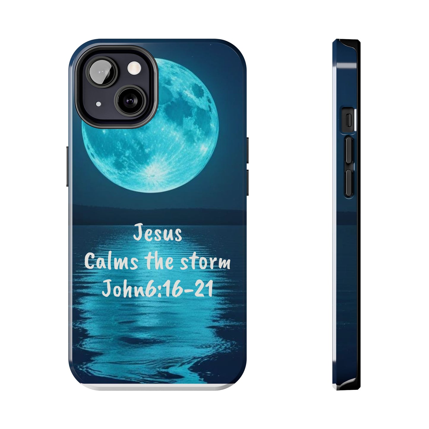 Moonlit Jesus Phone Case | Tough Phone Cases for Faithful Protection, Bible Verse, Gift for Christians, Spiritual Decor