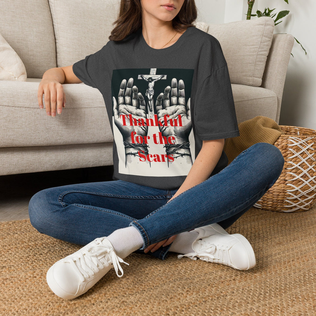 Grateful Vibes Unisex Softstyle T-Shirt - "Thankful for the Scars" Design
