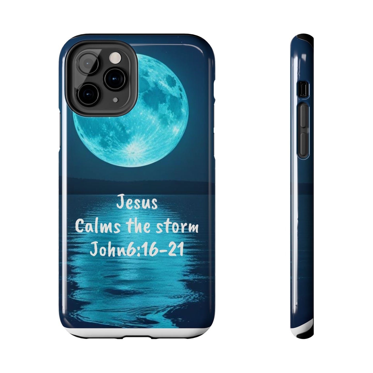 Moonlit Jesus Phone Case | Tough Phone Cases for Faithful Protection, Bible Verse, Gift for Christians, Spiritual Decor