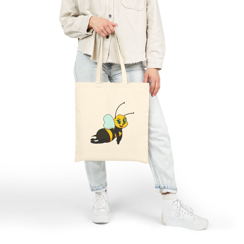 Buzzing Beginnings Cotton Canvas Tote Bag - Eco-Friendly, Bee Design, School Supply, Gift, Teacher Tote