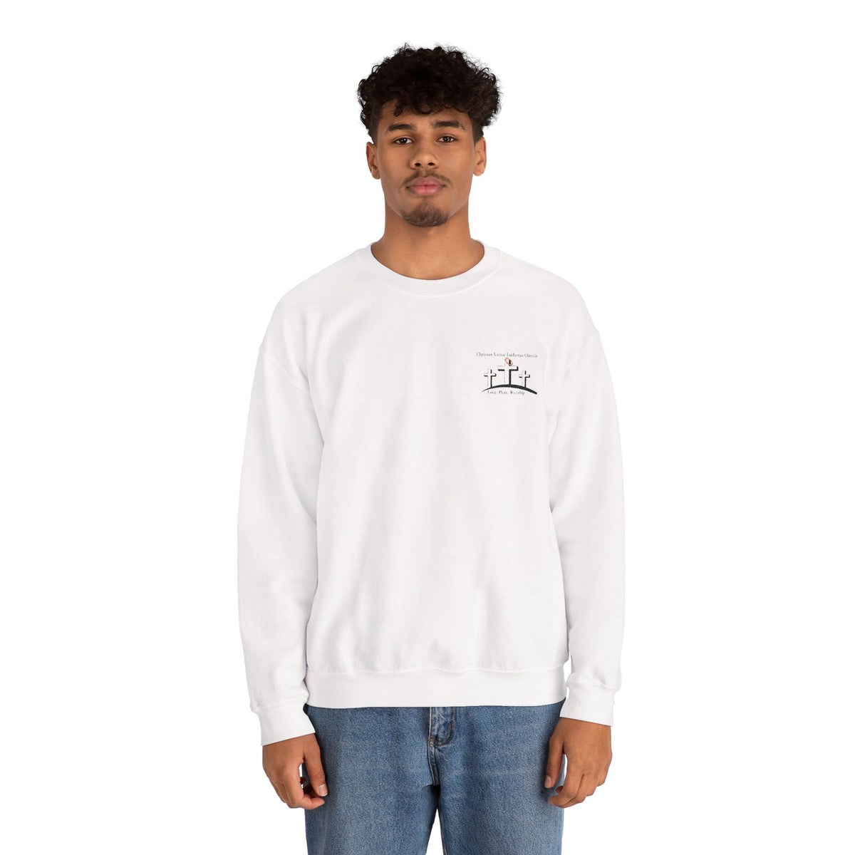 Cozy Unisex Sweatshirt with embroidered Christus Victor Logo