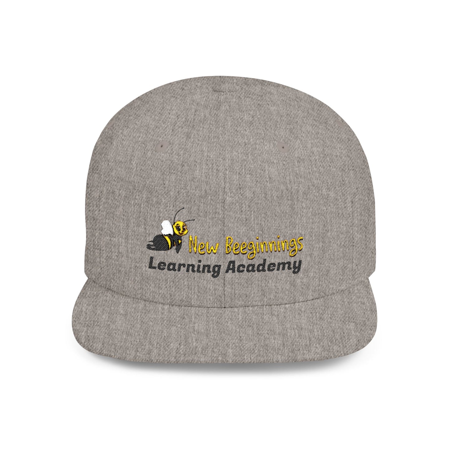 Bee-Themed Flat Bill Snapback Hat, Learning Academy Cap, Trendy Bee Hat, School Spirit Headwear, Birthday Gift, Summer Accessory