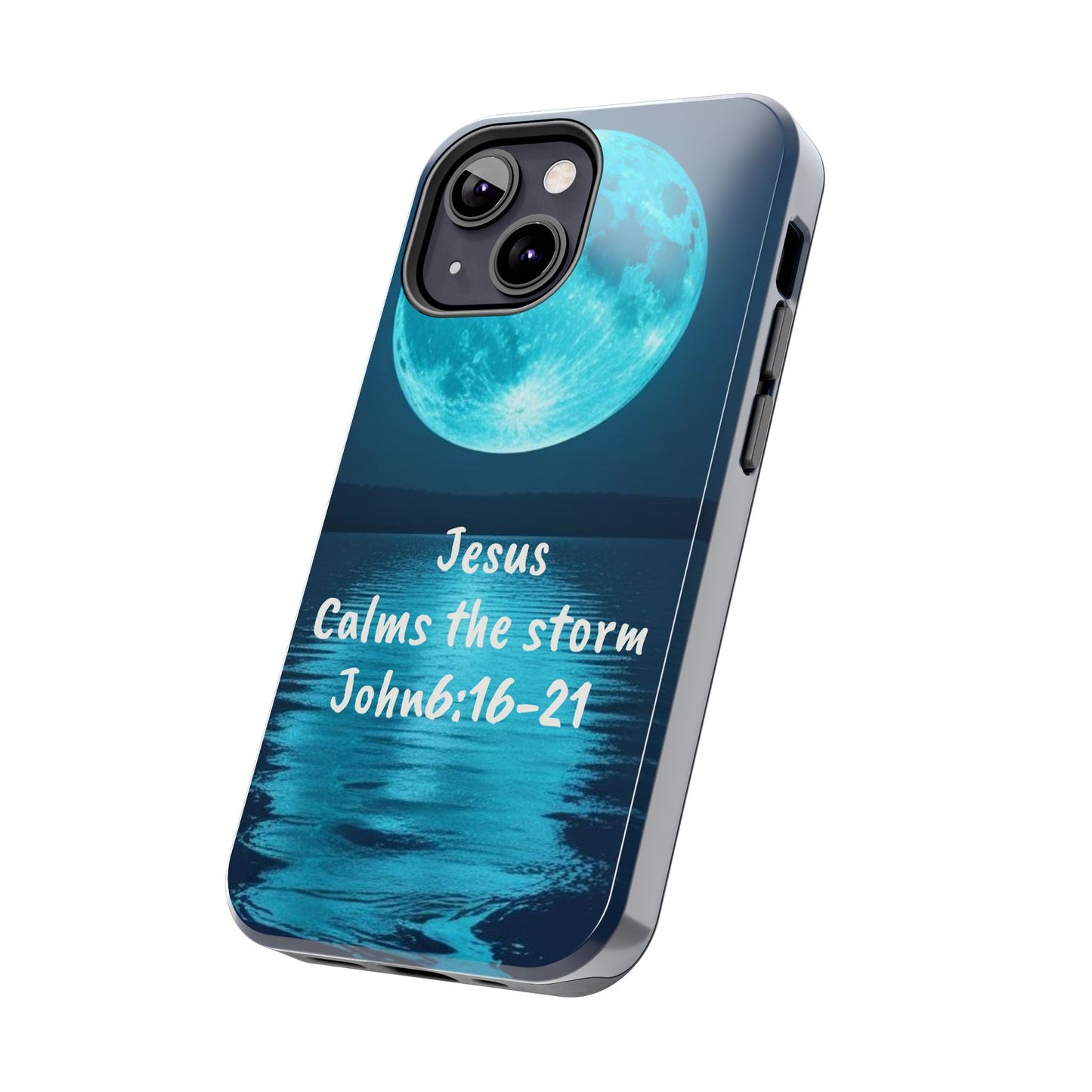 Moonlit Jesus Phone Case | Tough Phone Cases for Faithful Protection, Bible Verse, Gift for Christians, Spiritual Decor