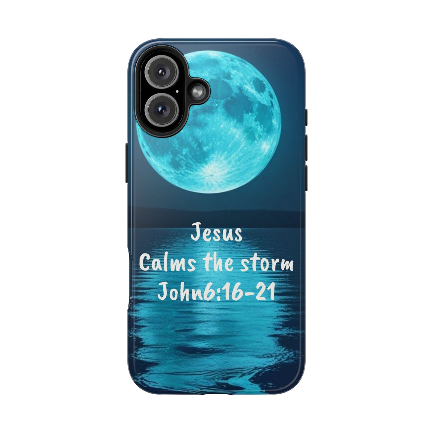Moonlit Jesus Phone Case | Tough Phone Cases for Faithful Protection, Bible Verse, Gift for Christians, Spiritual Decor