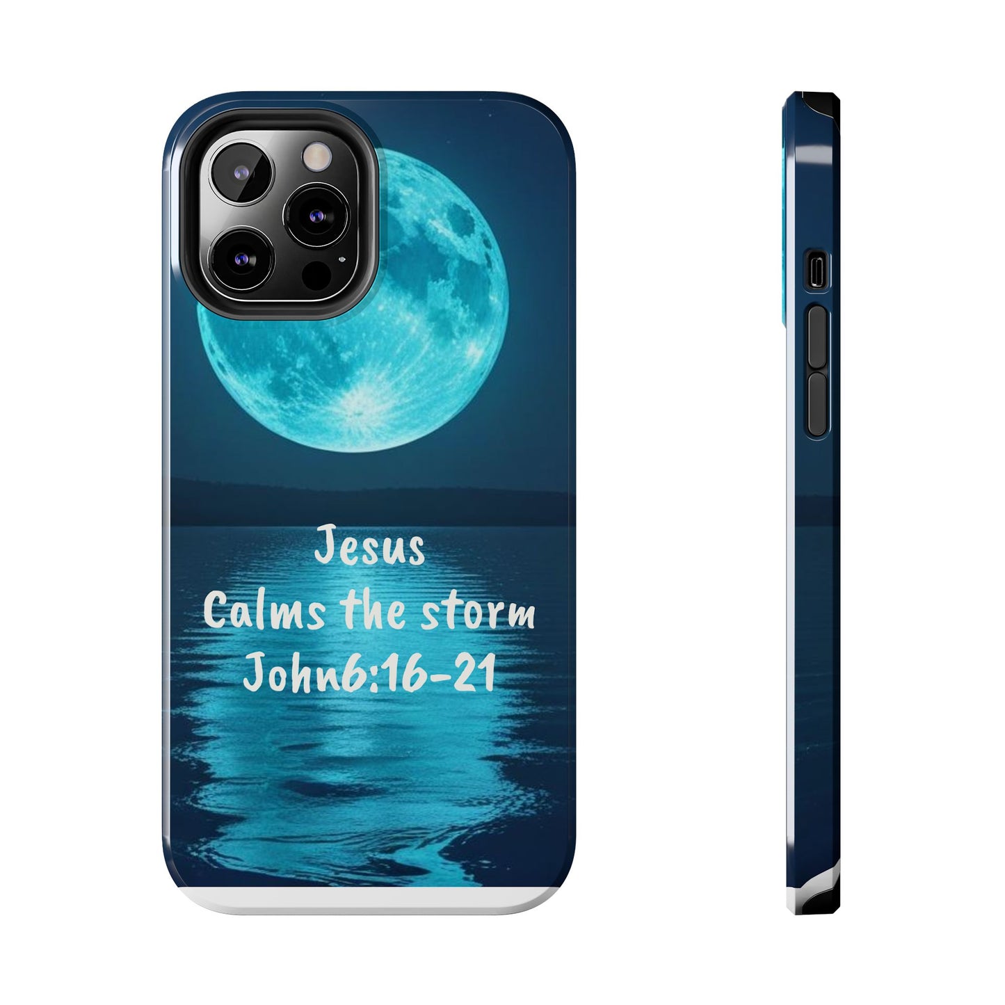 Moonlit Jesus Phone Case | Tough Phone Cases for Faithful Protection, Bible Verse, Gift for Christians, Spiritual Decor