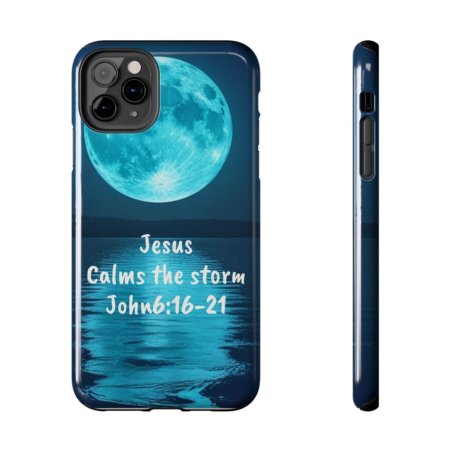 Moonlit Jesus Phone Case | Tough Phone Cases for Faithful Protection, Bible Verse, Gift for Christians, Spiritual Decor