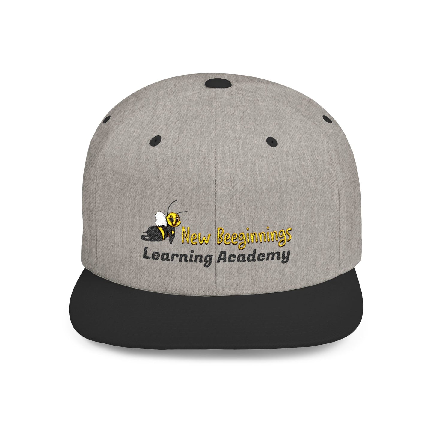 Bee-Themed Flat Bill Snapback Hat, Learning Academy Cap, Trendy Bee Hat, School Spirit Headwear, Birthday Gift, Summer Accessory