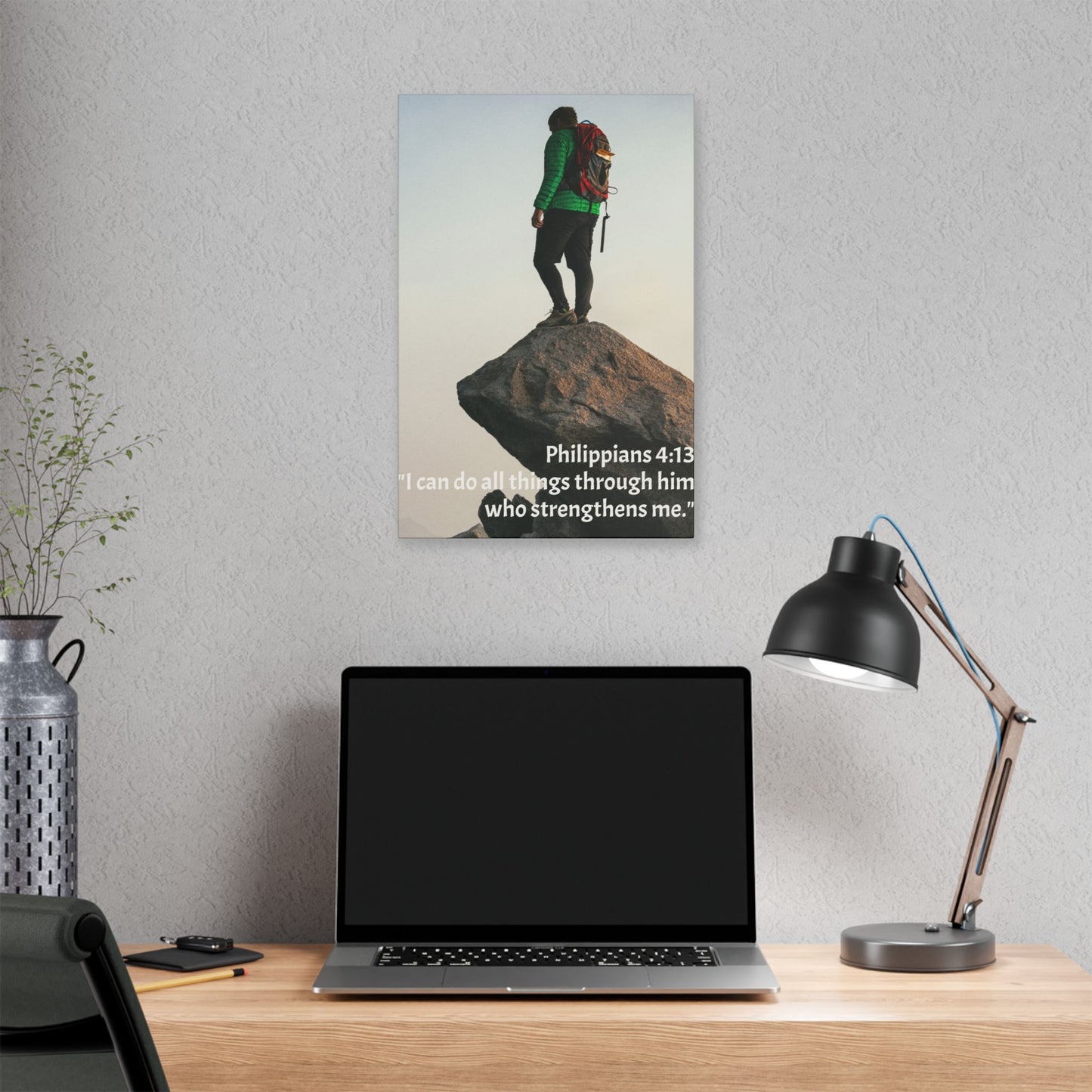 Inspirational Canvas Wall Art - Philippians 4:13 Motivational Decor