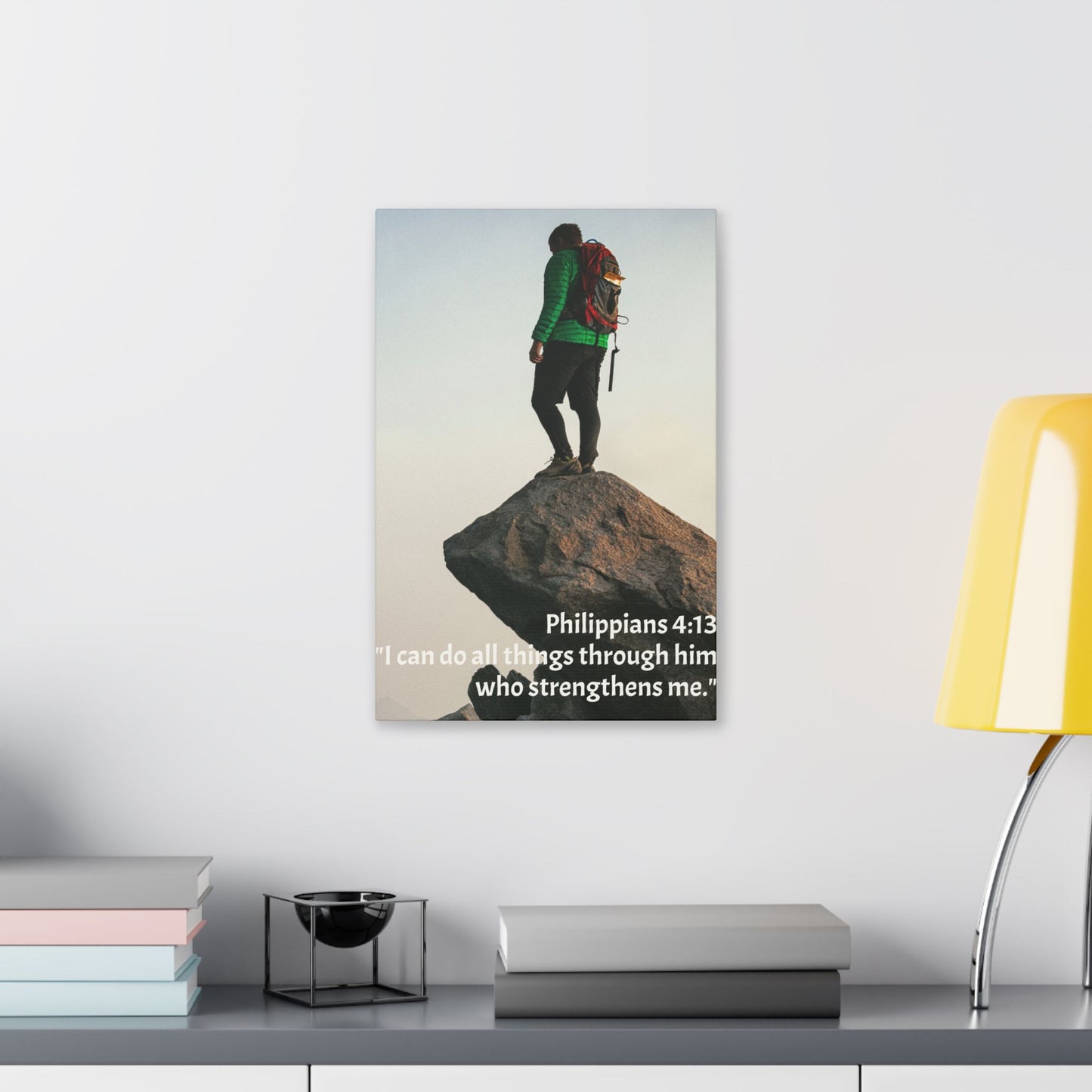 Inspirational Canvas Wall Art - Philippians 4:13 Motivational Decor