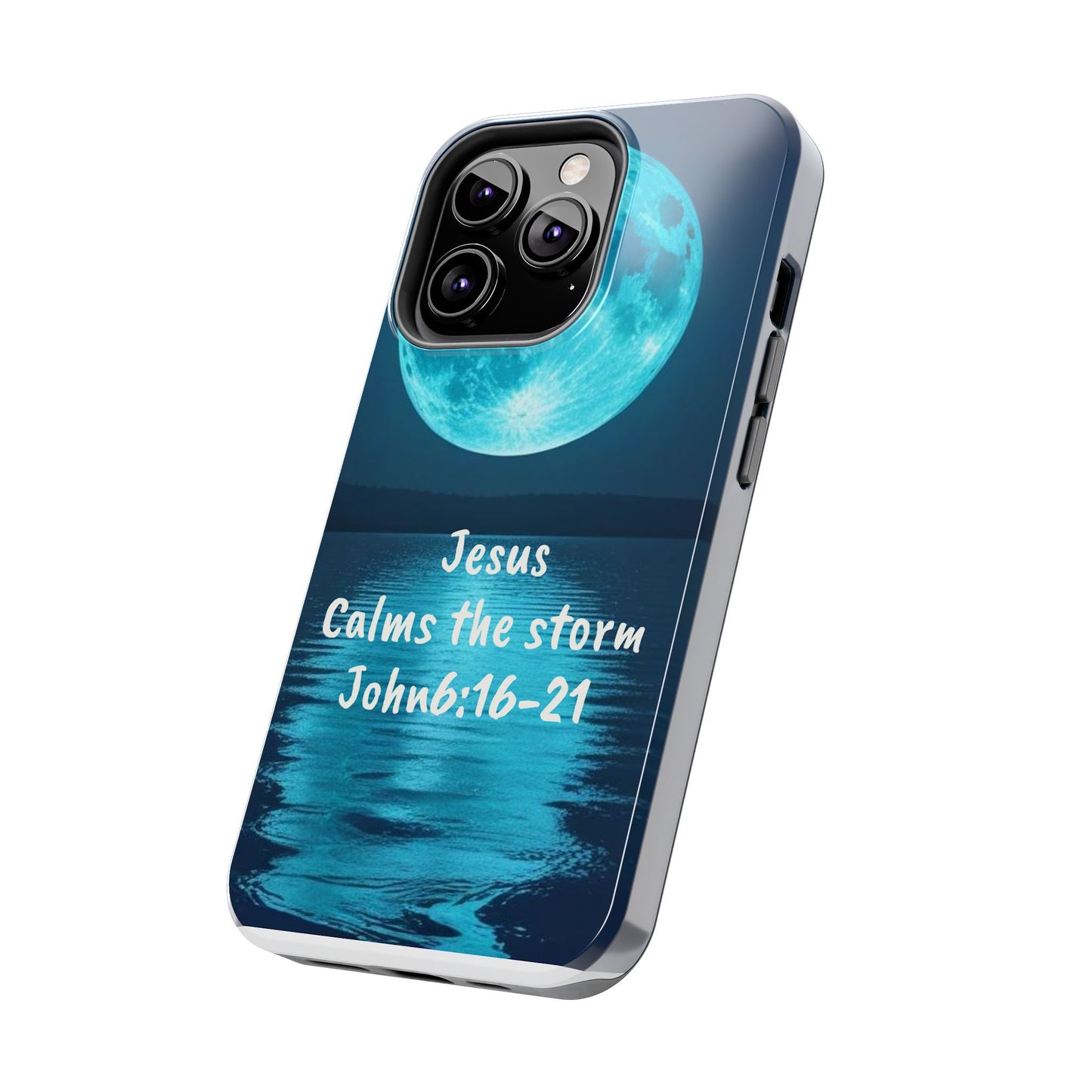 Moonlit Jesus Phone Case | Tough Phone Cases for Faithful Protection, Bible Verse, Gift for Christians, Spiritual Decor