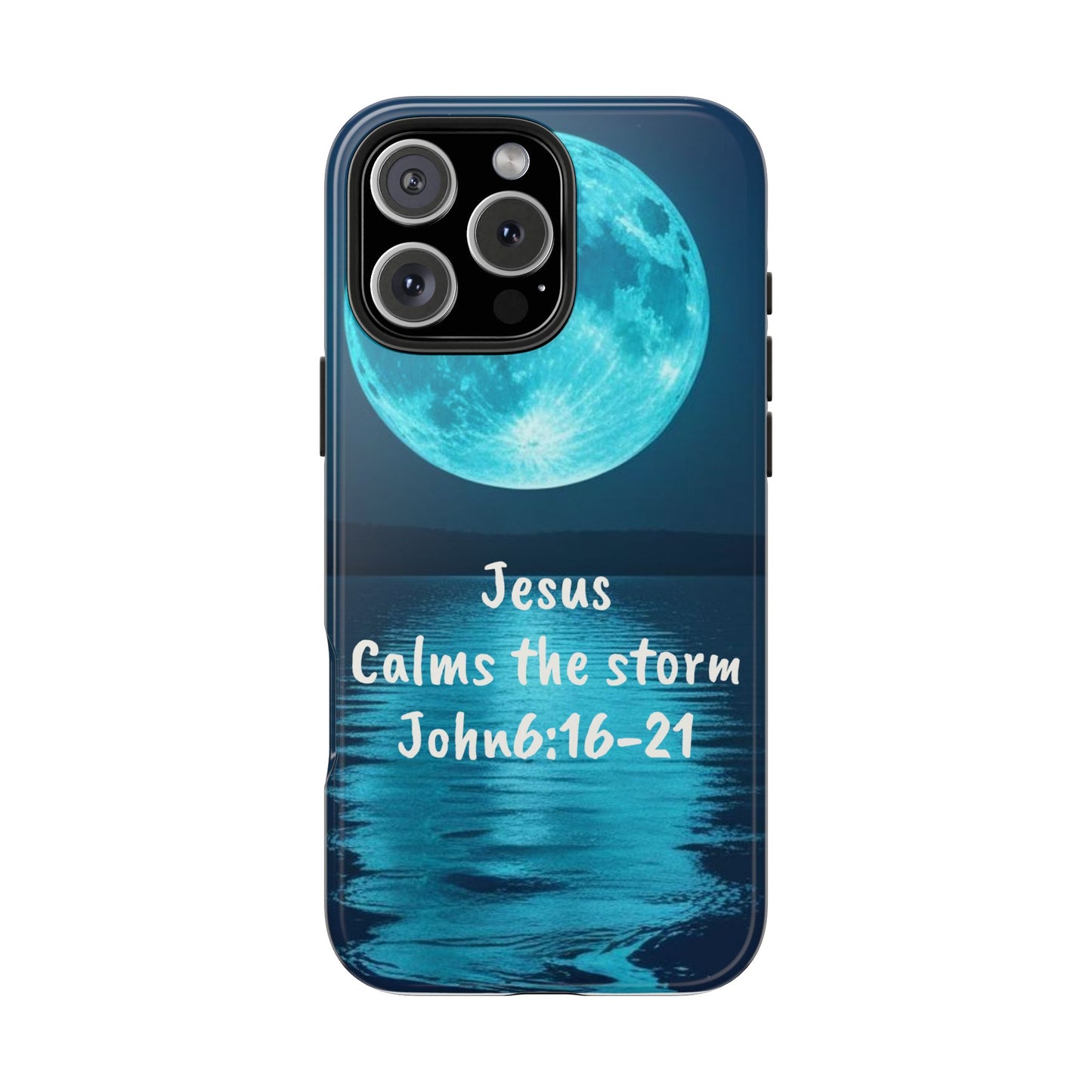 Moonlit Jesus Phone Case | Tough Phone Cases for Faithful Protection, Bible Verse, Gift for Christians, Spiritual Decor