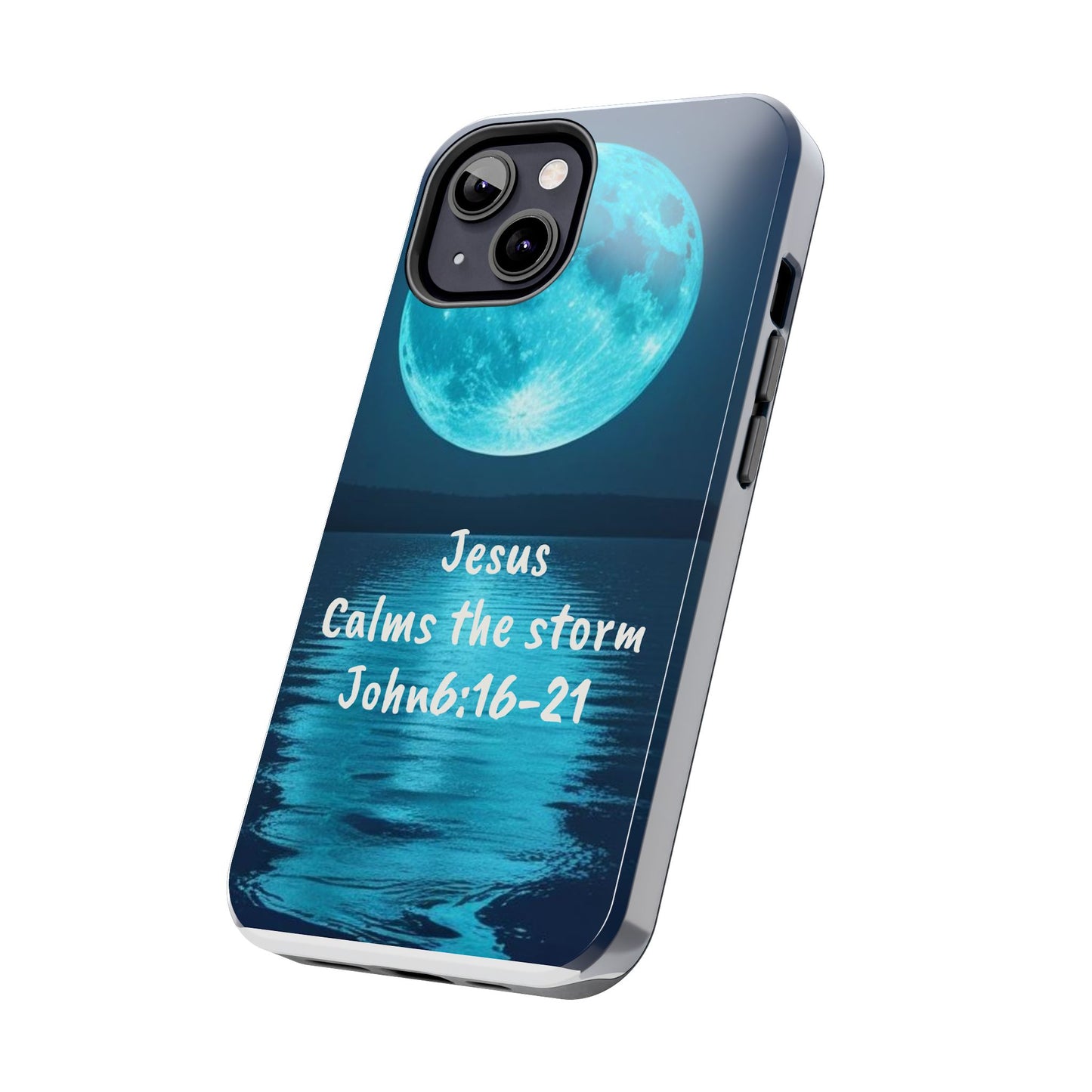 Moonlit Jesus Phone Case | Tough Phone Cases for Faithful Protection, Bible Verse, Gift for Christians, Spiritual Decor