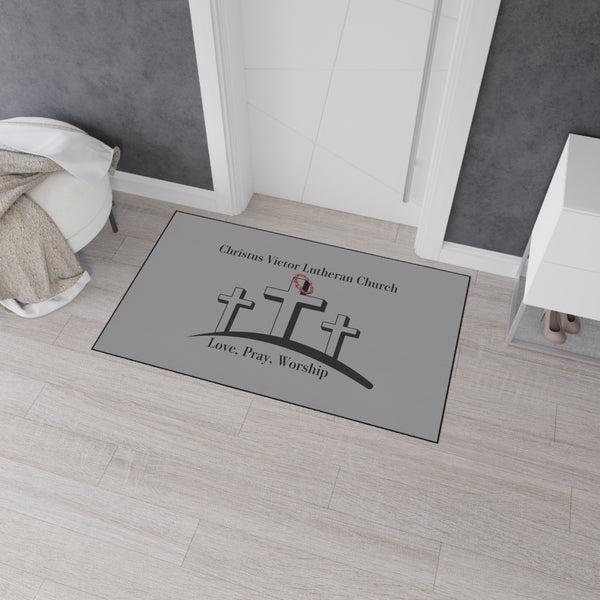 Religious Heavy Duty Floor Mat - Love, Pray, Worship - Church Decor