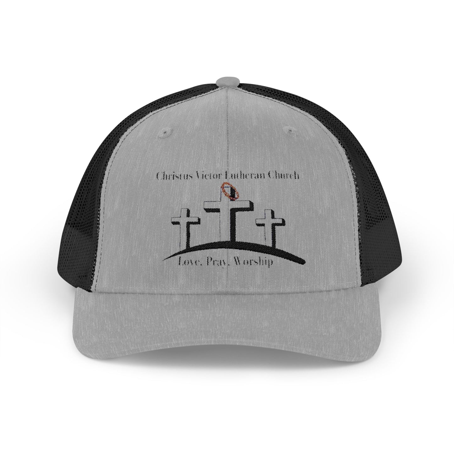 Inspirational Christian Snapback Trucker Cap - Love, Pray, Worship