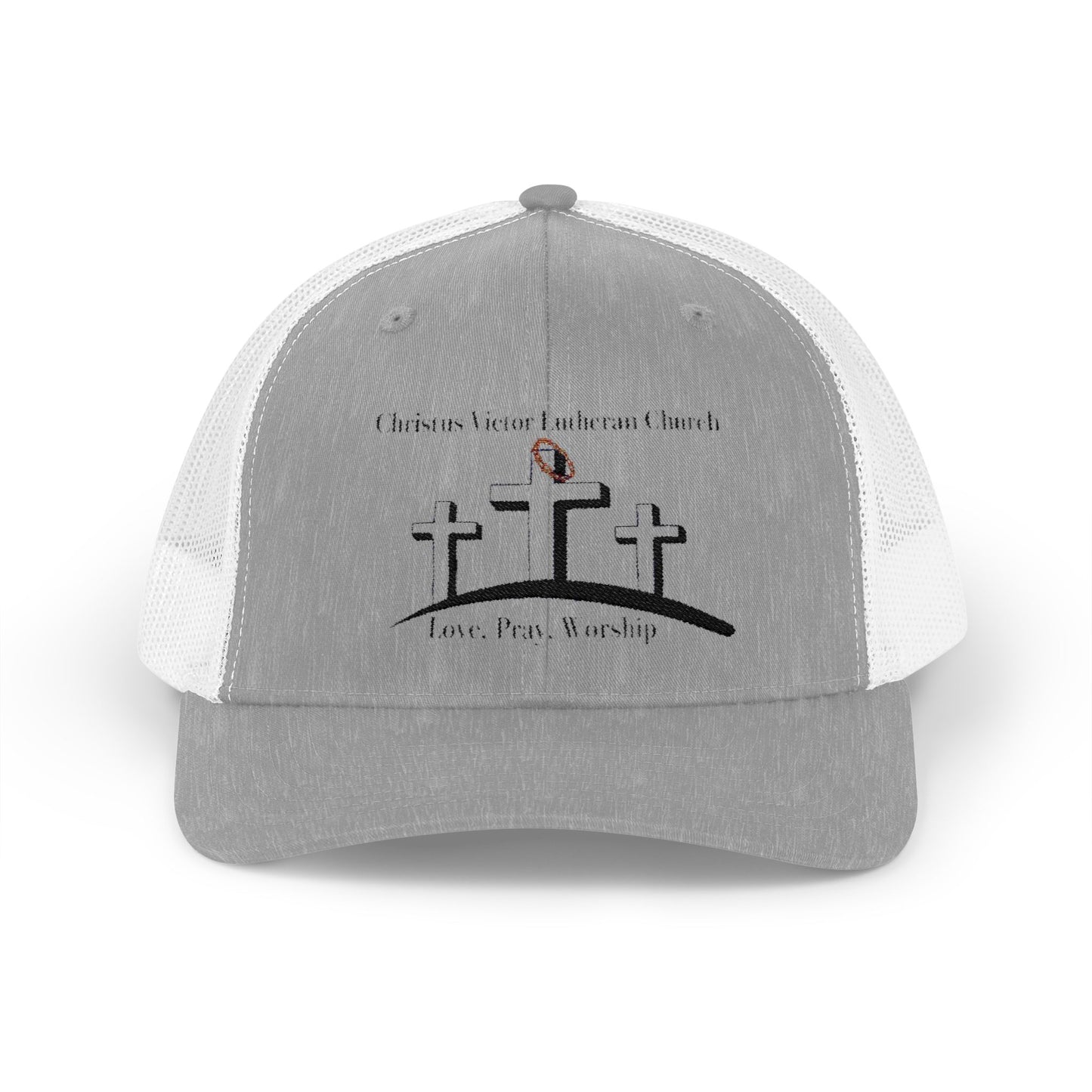 Inspirational Christian Snapback Trucker Cap - Love, Pray, Worship